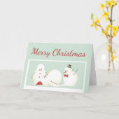 Funny Merry Christmas Snowman Spaß Karte (Gelbe Blume)