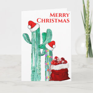 Funny Merry Christmas Südwest Saguaro Cactus Feiertagskarte