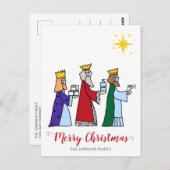 Funny Merry Christmas Three Kings Holiday Postkarte (Vorne/Hinten)