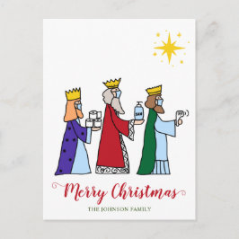 Funny Merry Christmas Three Kings Holiday Postkarte