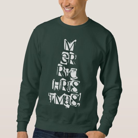 Funny Merry Christmas Tree Typografie Sweatshirt (Vorderseite)