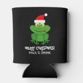 Funny Merry Christmas Weihnachtsmann Frosch Cartoo Dosenkühler (Rückseite)