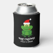 Funny Merry Christmas Weihnachtsmann Frosch Cartoo Dosenkühler (Kanne Rückseite)