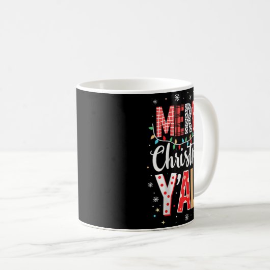 Funny Merry Christmas Y All Party Santa Xmas Light Kaffeetasse (VorderseiteRechts)