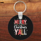 Funny Merry Christmas Y All Party Santa Xmas Light Schlüsselanhänger (Vorderseite)