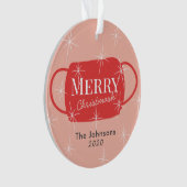Funny Merry Christmask Pink Foto Holiday Ornament (Vorderseite)
