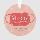 Funny Merry Christmask Pink Foto Holiday Ornament (Vorderseite)