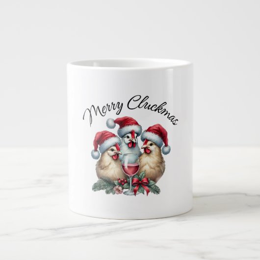 Funny MERRY CLUCKMAS Chicken Jumbo-Tasse (Vorderseite)