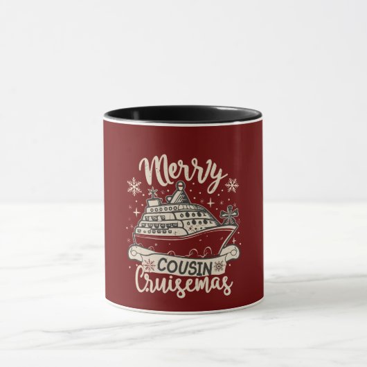Funny Merry Cousin Cruisemas Xmas Bootsfahrt Crew Tasse (Zentrum)