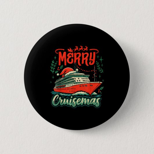 Funny Merry Cruisemas Holiday Cruise Vacation Button (Vorderseite)