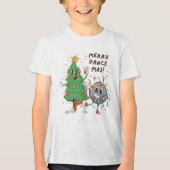 Funny Merry Dance-mas Christmas Tree Disco Tri-Blend Shirt (Vorderseite)