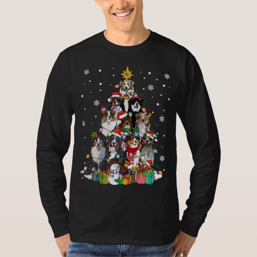 Funny Merry Dogmas Australian Shepherd Dog Christm T-Shirt (Vorderseite)