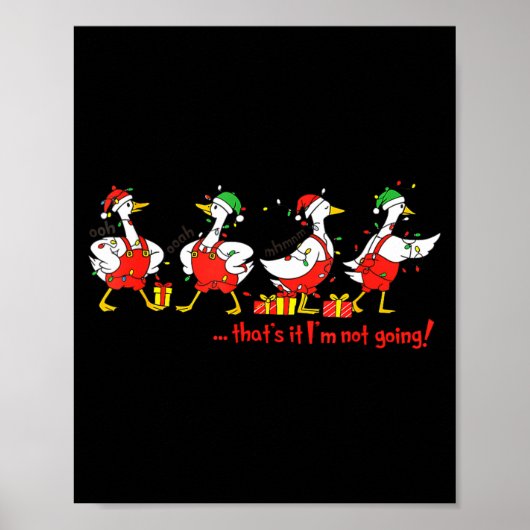 Funny Merry Duckmas Quackmas Pajama Duck Christmas Poster (Vorne)