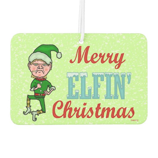 Funny Merry Elfin Christmas Bah Humbug Holiday Autolufterfrischer (Rückseite)