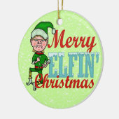 Funny Merry Elfin Christmas Bah Humbug Keramikornament (Links)
