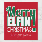 Funny Merry Elfing Christmas Wine Labels Weinetikett (Einzelnes Label)