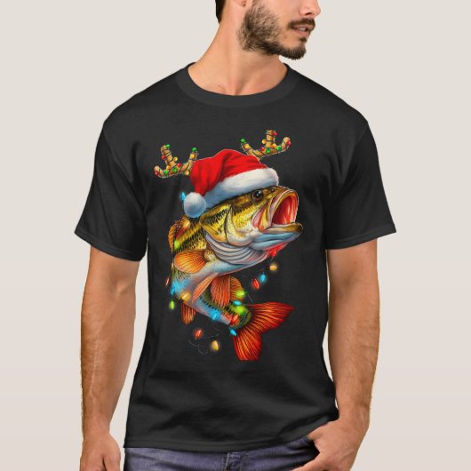 Funny Merry Fishmas B Fish Fishing Christmas Xmas  T-Shirt (Vorderseite)
