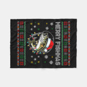 Funny Merry Fishmas B Fishing Christmas Ugly Sweat Fleecedecke (Vorderseite (Horizontal))