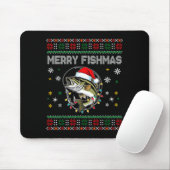 Funny Merry Fishmas B Fishing Christmas Ugly Sweat Mousepad (Mit Mouse)