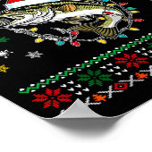 Funny Merry Fishmas B Fishing Christmas Ugly Sweat Poster (Ecke)