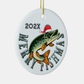 Funny Merry Fishmas Santa Fish Keramik Ornament (Rechts)