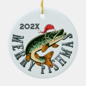 Funny Merry Fishmas Santa Fish Keramik Ornament (Hinten)