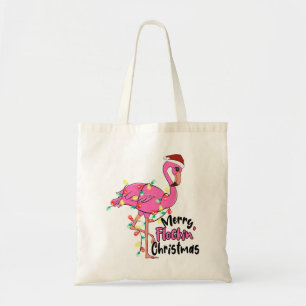 Funny Merry Flockin Christmas Flamingo Tragetasche