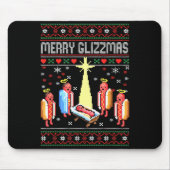 Funny Merry Glizzmas Hot Dogs Family Gro Ugly Chri Mousepad (Vorne)