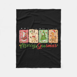 Funny Merry Goosemas Christmas Duck Albern Goose M Fleecedecke