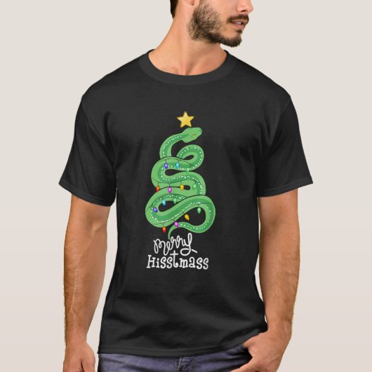 Funny Merry Hisstmaß Python Snake Frohe Weihnachte T-Shirt (Vorderseite)