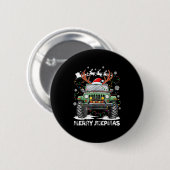 Funny Merry Jeepmas Ugly Light Reindeer Christmas Button (Vorne & Hinten)