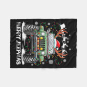 Funny Merry Jeepmas Ugly Light Reindeer Christmas Fleecedecke (Vorderseite (Horizontal))
