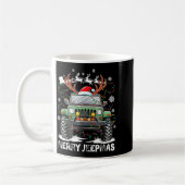Funny Merry Jeepmas Ugly Light Reindeer Christmas Kaffeetasse (Links)