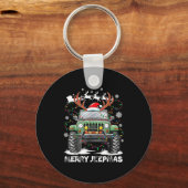 Funny Merry Jeepmas Ugly Light Reindeer Christmas Schlüsselanhänger (Vorderseite)