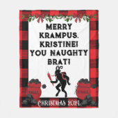 Funny Merry Krampus Personalisiert Custom Christma Fleecedecke (Vorderseite)