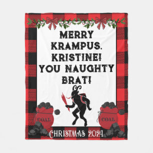 Funny Merry Krampus Personalisiert Custom Christma Fleecedecke