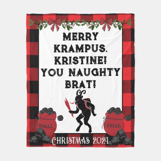 Funny Merry Krampus Personalisiert Custom Christma Fleecedecke (Vorderseite)