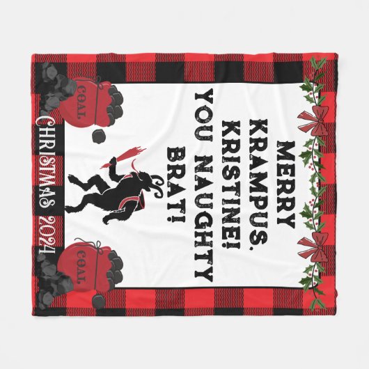 Funny Merry Krampus Personalisiert Custom Christma Fleecedecke (Vorderseite (Horizontal))