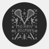Funny Merry Laxmas Ugly Christmas Sweater Design L Runder Aufkleber (Vorderseite)