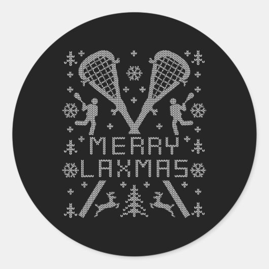 Funny Merry Laxmas Ugly Christmas Sweater Design L Runder Aufkleber (Vorderseite)