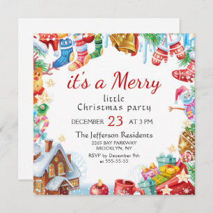 Funny Merry Little Christmas Party Holiday Einladung