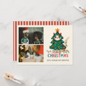 Funny Merry Meowy Weihnachts-Foto Karte (Vorderseite/Rückseite Beispiel)