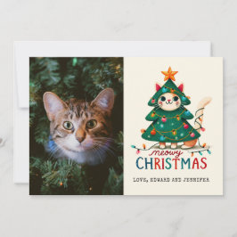 Funny Merry Meowy Weihnachts-Foto Karte