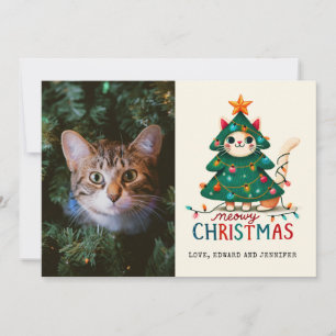 Funny Merry Meowy Weihnachts-Foto Karte