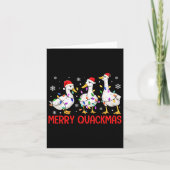 Funny Merry Quackmas Duck Weihnachtsmannmütze Chri Karte (Vorderseite)
