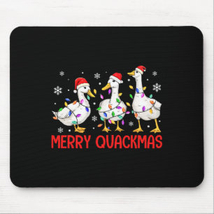Funny Merry Quackmas Duck Weihnachtsmannmütze Chri Mousepad