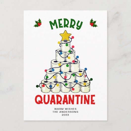 Funny Merry Quarantine Weihnachten Grußurlaub Postkarte (Vorderseite)