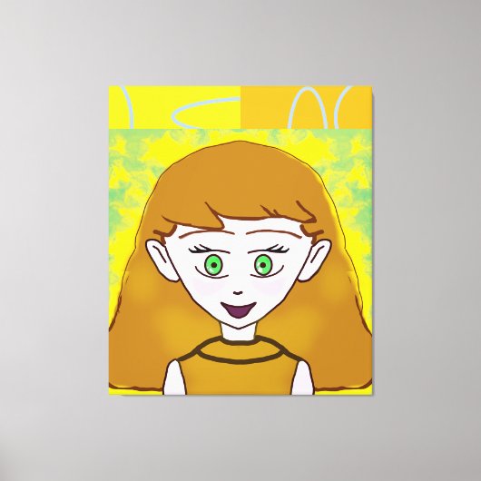Funny Merry Retro Yellow Orange Geometric Leinwanddruck (Vorderseite)
