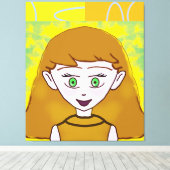 Funny Merry Retro Yellow Orange Geometric Leinwanddruck (Insitu (Holzboden))