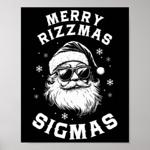 Funny Merry Rizzmas Sigmas Kinder Teens School Chr Poster